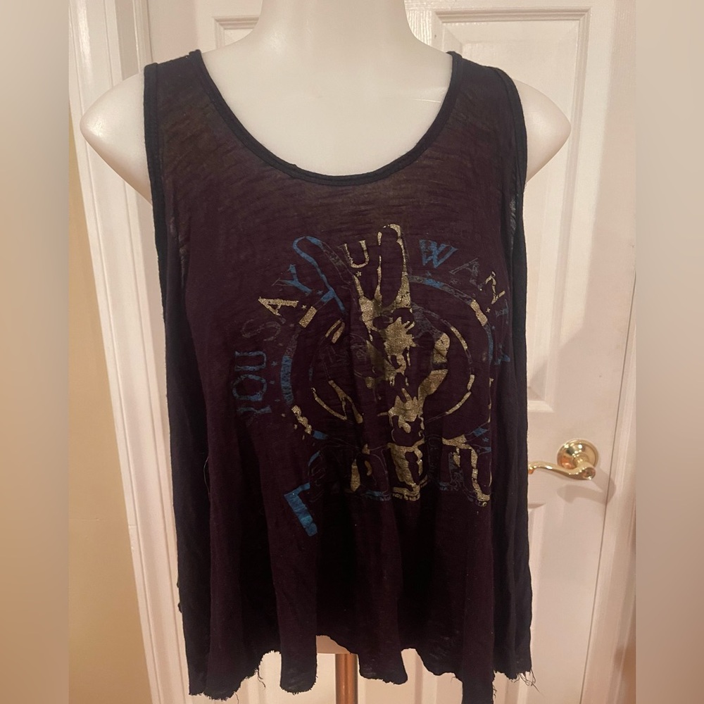Social House Women’s Blk Loose Fitting Tank Top SZ S/M